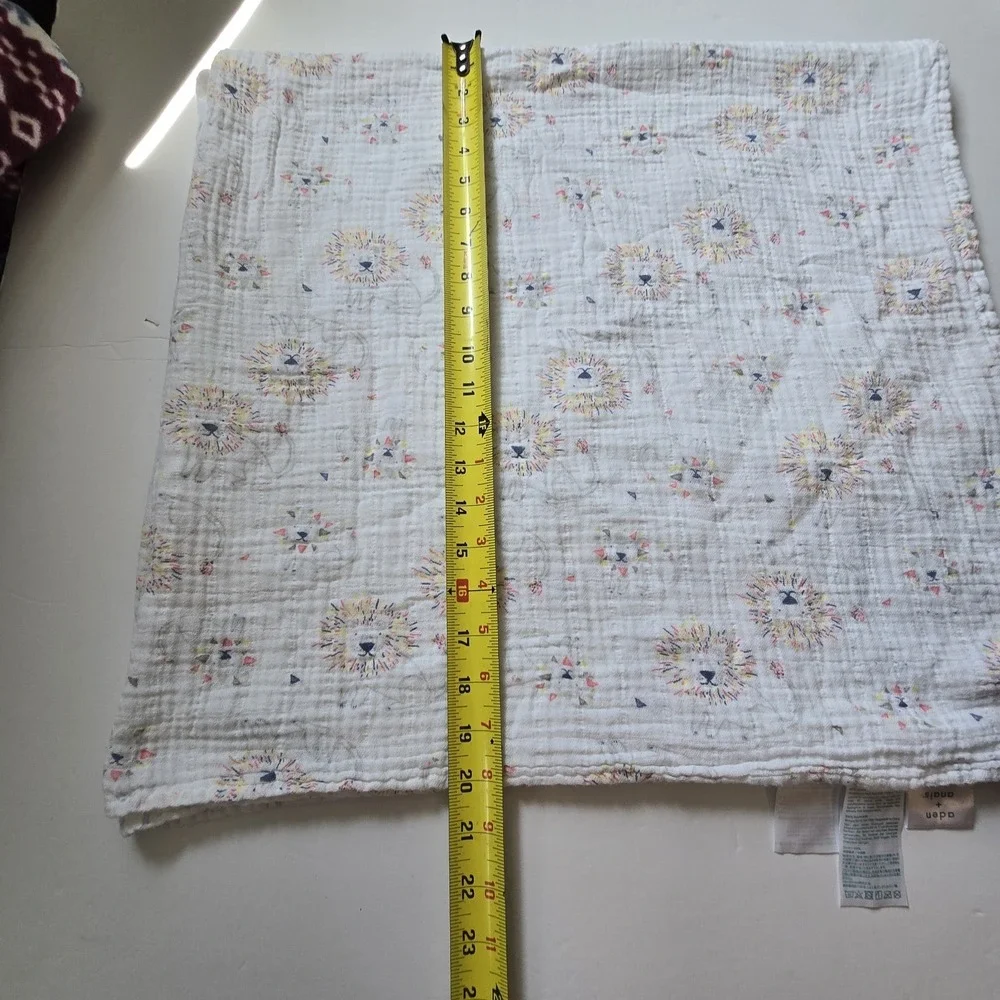 Aden + Anais Set 2 Organic Cotton Muslin‎ Baby Swaddle Blankets Natural Lions